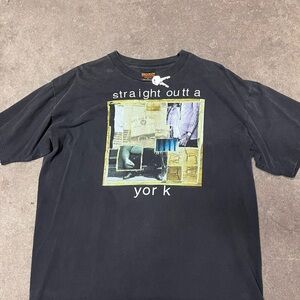 Vintage LIVE 1994 Straight Outta York Band Shirt Brockum Tag XL Boxy Tour Tee